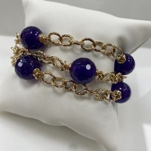 Italian Amethyst Bead Bracelet